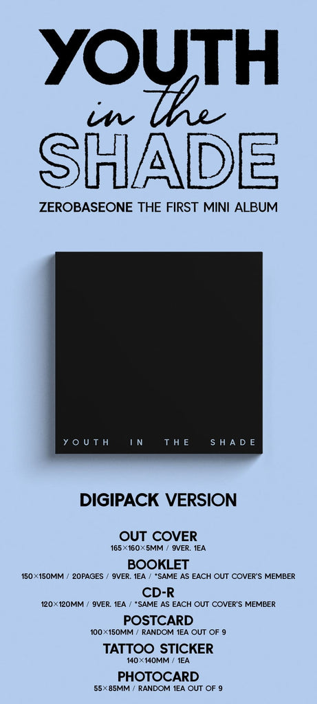 ZEROBASEONE 1st Mini Album [YOUTH IN THE SHADE] (Digipack Ver.) - Swiss K-POPup