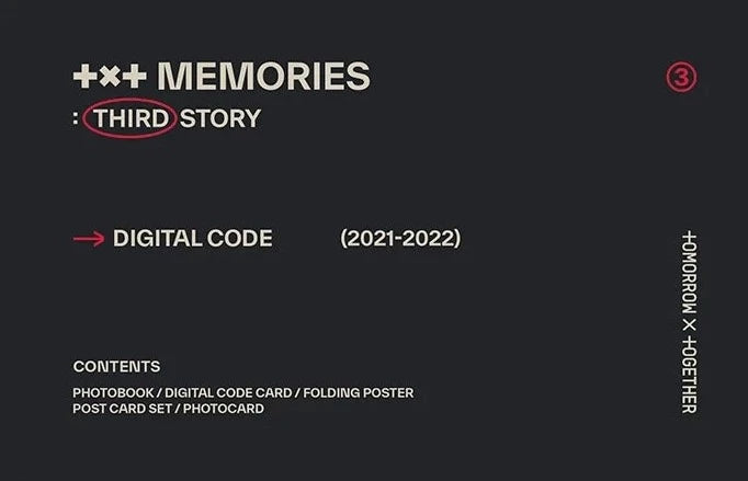 [PRE-ORDER] TXT - MEMORIES THIRD STORY DIGITAL CODE - Swiss K-POPup