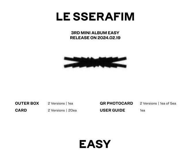 [Pre-Order] LE SSERAFIM - [EASY] (3RD MINI ALBUM) (WEVERSE ALBUMS VER.) - Swiss K-POPup