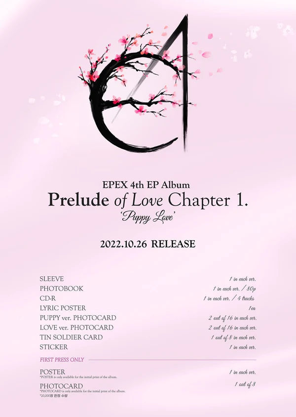 [Pre-Order] EPEX - 4TH EP ALBUM [PRELUDE OF LOVE CHAPTER 1. PUPPY LOVE] - Swiss K-POPup