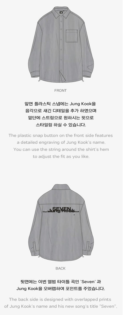[PRE-ORDER] JUNGKOOK SEVEN SHIRT - OFFICIAL MD (SIZE M) - Swiss K-POPup