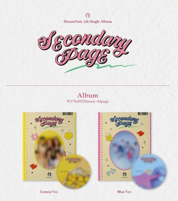 [SIGNED CD] DREAMNOTE - SECONDARY PAGE (5TH SINGLE ALBUM) - Swiss K-POPup