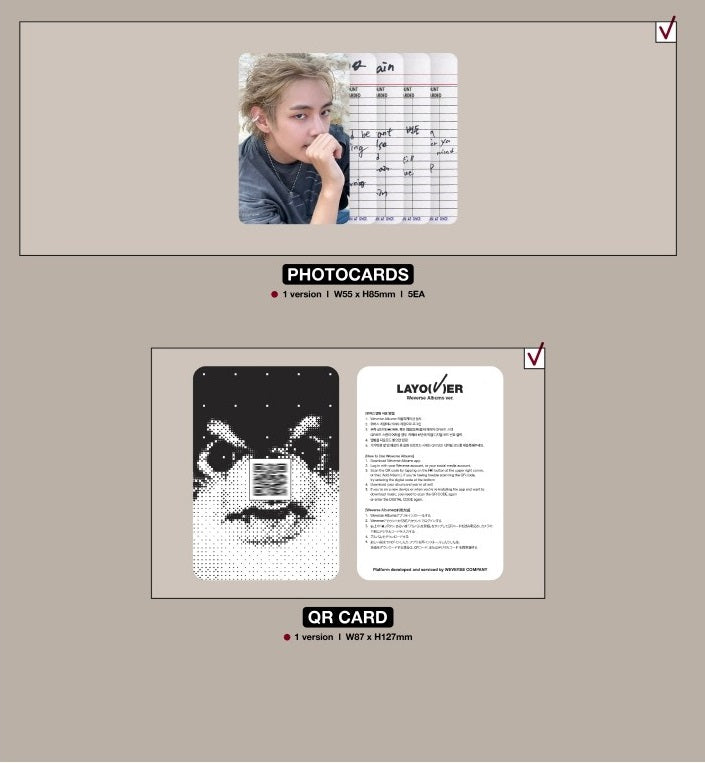 [PRE-ORDER]	[EARLY BIRD] [WEVERSE] BTS V -  LAYOVER (SET) + LAYOVER (WEVERSE ALBUMS VER.) SET - Swiss K-POPup