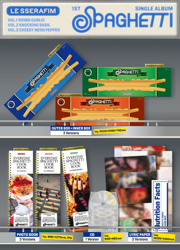 LE SSERAFIM 1st Single Album [SPAGHETTI] - Swiss K-POPup