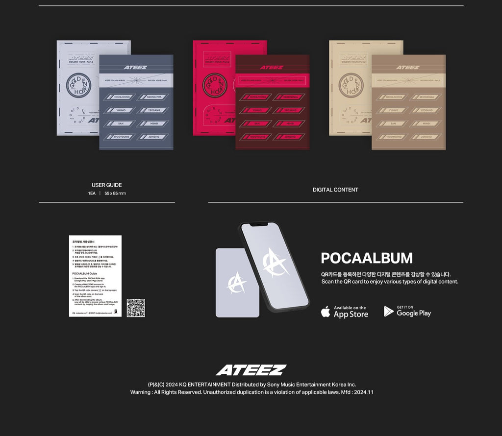 ATEEZ 11th Mini Album [GOLDEN HOUR : Part 2] (POCAALBUM Ver.) - Swiss K-POPup