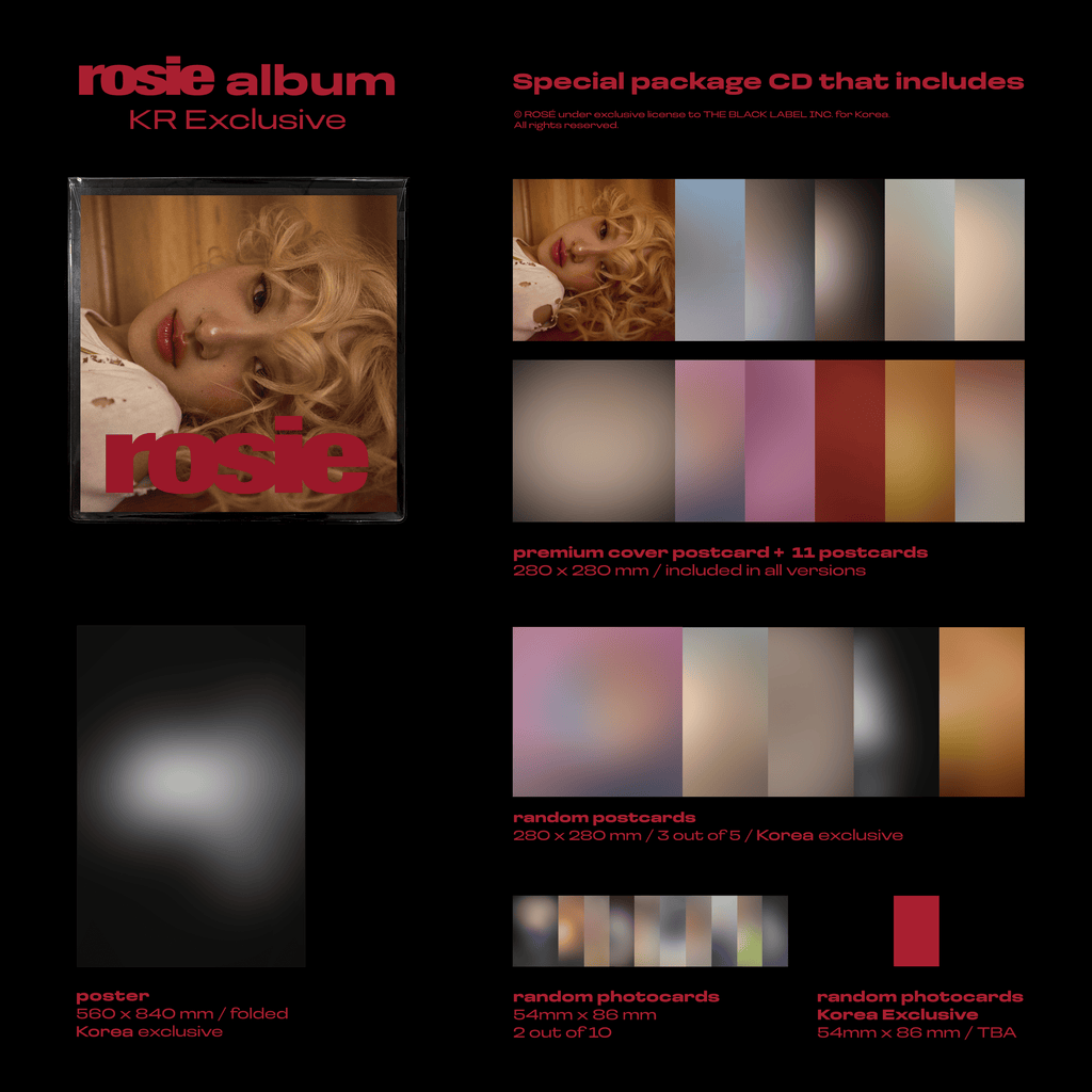 ROSE - ROSIE (FIRST STUDIO ALBUM) (JEWEL/ KR EXCLUSIVE/ RETAIL EXCLUSIVE) - Swiss K-POPup