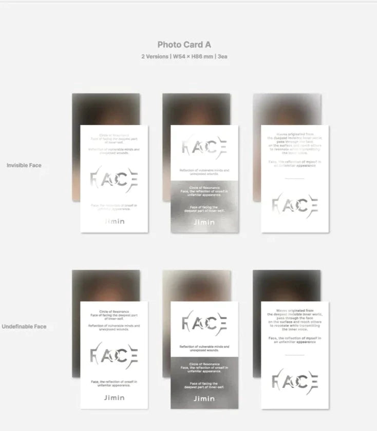 [PRE-ORDER] BTS JIMIN - FACE 1ST SOLO ALBUM (SET) - Swiss K-POPup