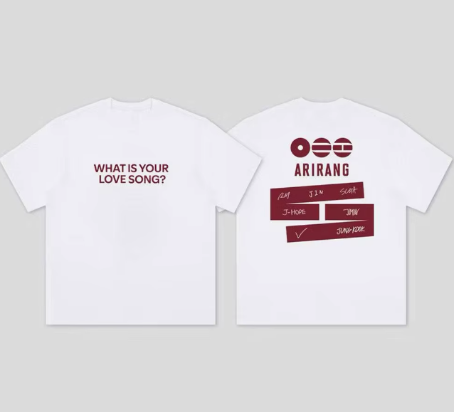 BTS ARIRANG - WHAT IS YOUR LOVESONG - T-SHIRT (WHITE) – Swiss K-POPup