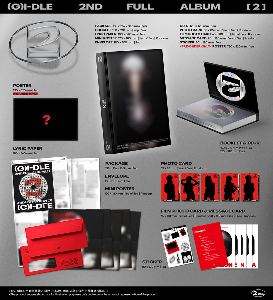 [Pre-Order] (G)I-DLE - [2] (2ND ALBUM) (Special gift : photocard 1 ea) - Swiss K-POPup