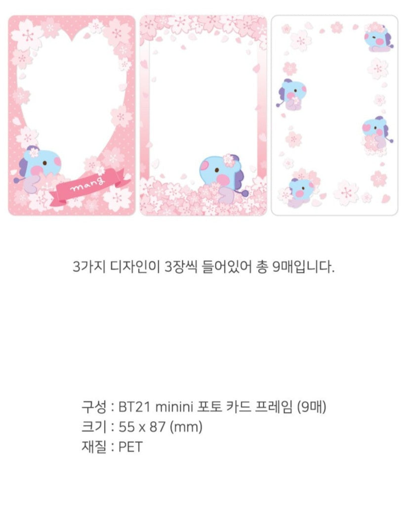 BT21 OFFICIAL MININI PHOTO CARD FRAME CHERRY BLOSSOM - Swiss K-POPup