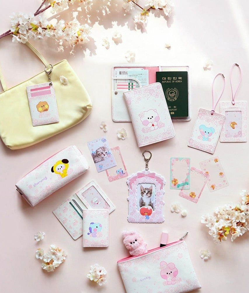 BT21 OFFICIAL MININI FLAT PU POUCH CHERRY BLOSSOM - Swiss K-POPup
