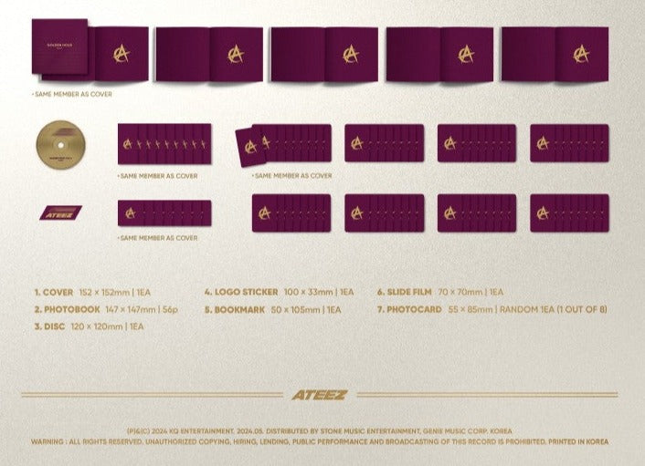 [Pre-Order] ATEEZ - [GOLDEN HOUR : PART.1] (10TH MINI ALBUM) DIGIPACK VER. - Swiss K-POPup