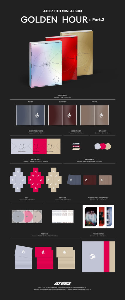 ATEEZ 11th Mini Album [GOLDEN HOUR : Part.2] (Special Gift : Selfie Photocard 1 ea) - Swiss K-POPup