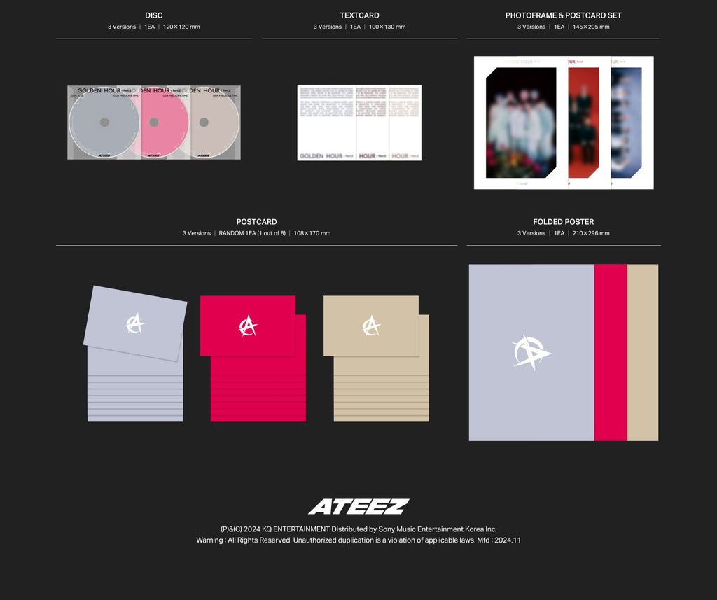 ATEEZ 11th Mini Album [GOLDEN HOUR : Part.2] (Special Gift : Selfie Photocard 1 ea) - Swiss K-POPup