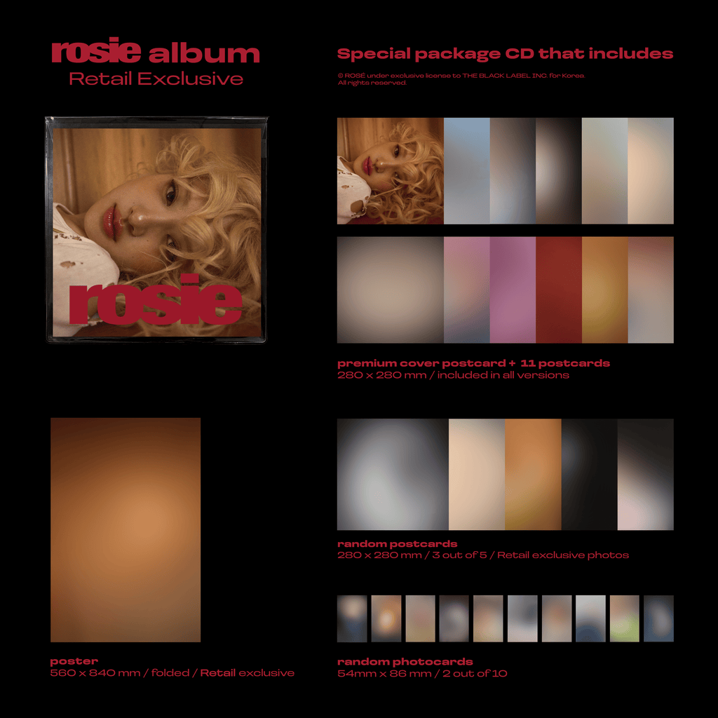 ROSE - ROSIE (FIRST STUDIO ALBUM) (JEWEL/ KR EXCLUSIVE/ RETAIL EXCLUSIVE) - Swiss K-POPup