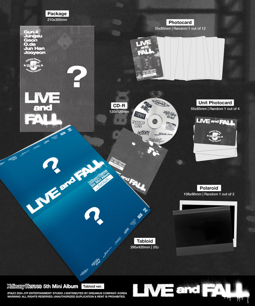 Xdinary Heroes 5th Mini Album [LIVE and FALL] (Tabloid Ver.) - Swiss K-POPup