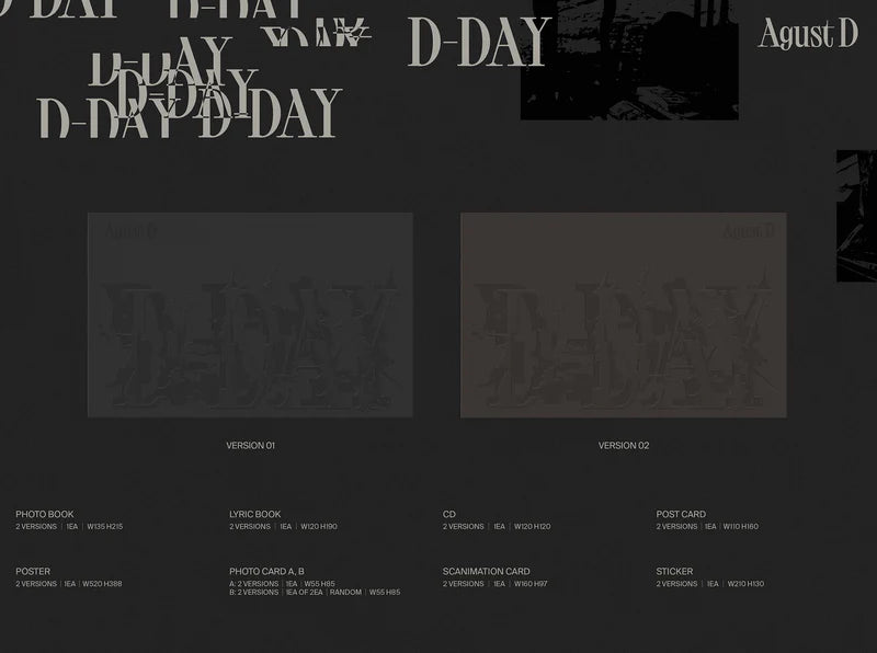[PRE-ORDER] AGUST D [D-DAY] (Standard ver.) - Swiss K-POPup
