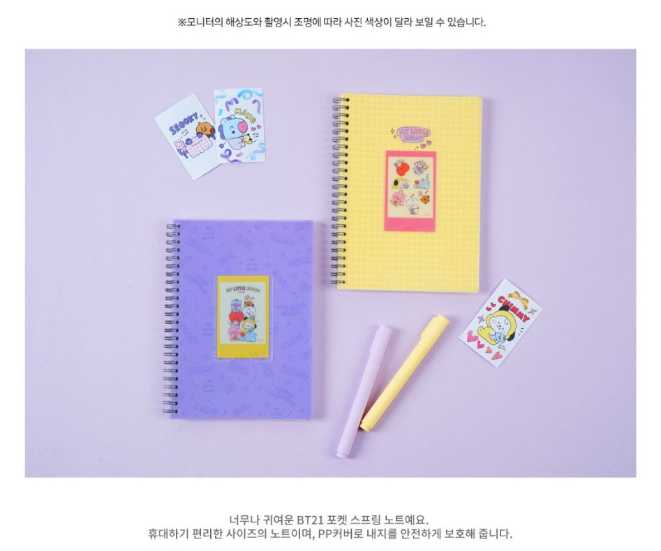 BT21 POCKET SPRING NOTE MY LITTLE BUDDY (OFFICIAL) - Swiss K-POPup