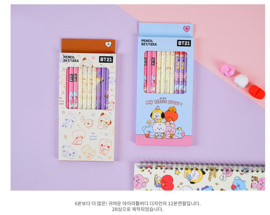 [BT21] MY LITTLE BUDDY PENCIL SET (12EA) (OFFICIAL) - Swiss K-POPup