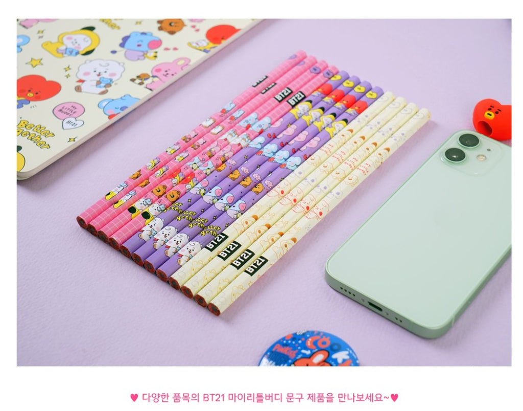 [BT21] MY LITTLE BUDDY PENCIL SET (12EA) (OFFICIAL) - Swiss K-POPup