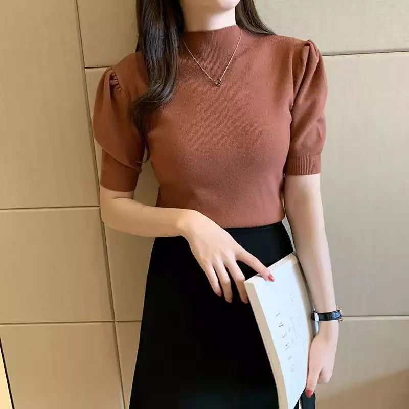 KOREAN STYLE HALF NECK SWEATER (ONE SIZE) - Swiss K-POPup