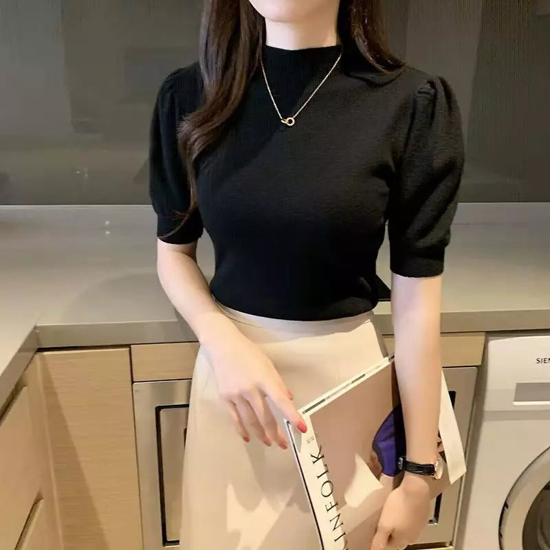 KOREAN STYLE HALF NECK SWEATER (ONE SIZE) - Swiss K-POPup