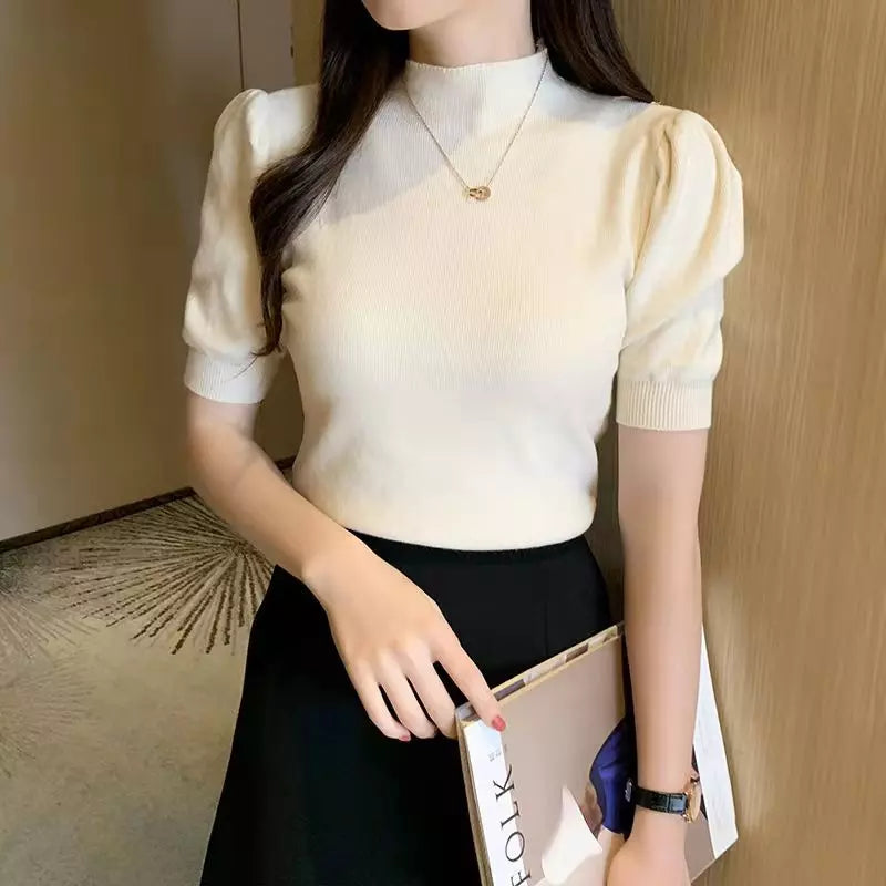 KOREAN STYLE HALF NECK SWEATER (ONE SIZE) - Swiss K-POPup