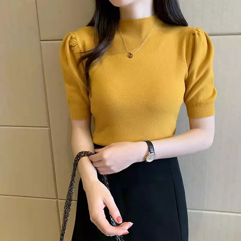 KOREAN STYLE HALF NECK SWEATER (ONE SIZE) - Swiss K-POPup
