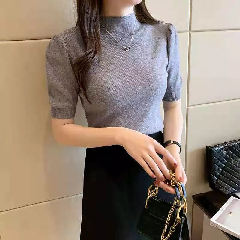 KOREAN STYLE HALF NECK SWEATER (ONE SIZE) - Swiss K-POPup