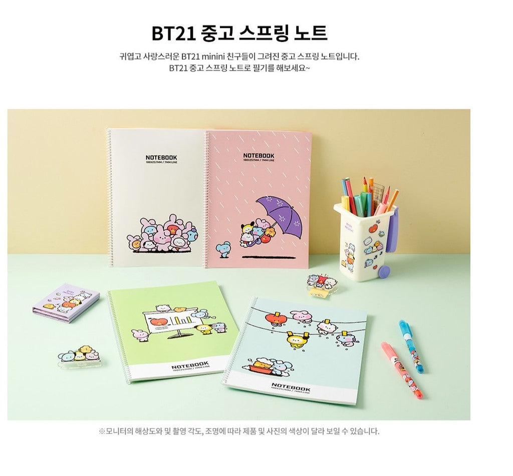 BT21 OFFICIAL  MININI SPRING NOTEBOOK VER.3 - Swiss K-POPup