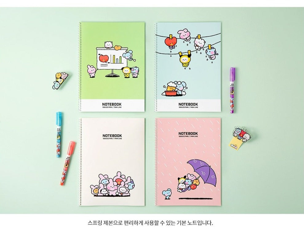 BT21 OFFICIAL  MININI SPRING NOTEBOOK VER.3 - Swiss K-POPup
