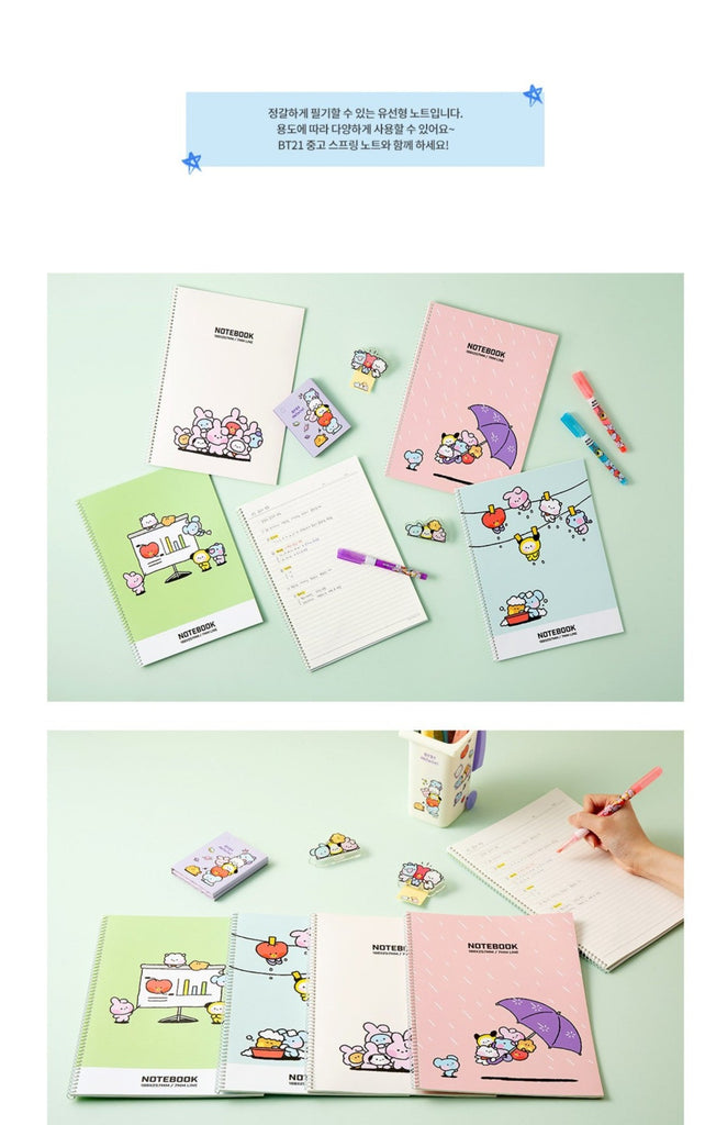 BT21 OFFICIAL  MININI SPRING NOTEBOOK VER.3 - Swiss K-POPup