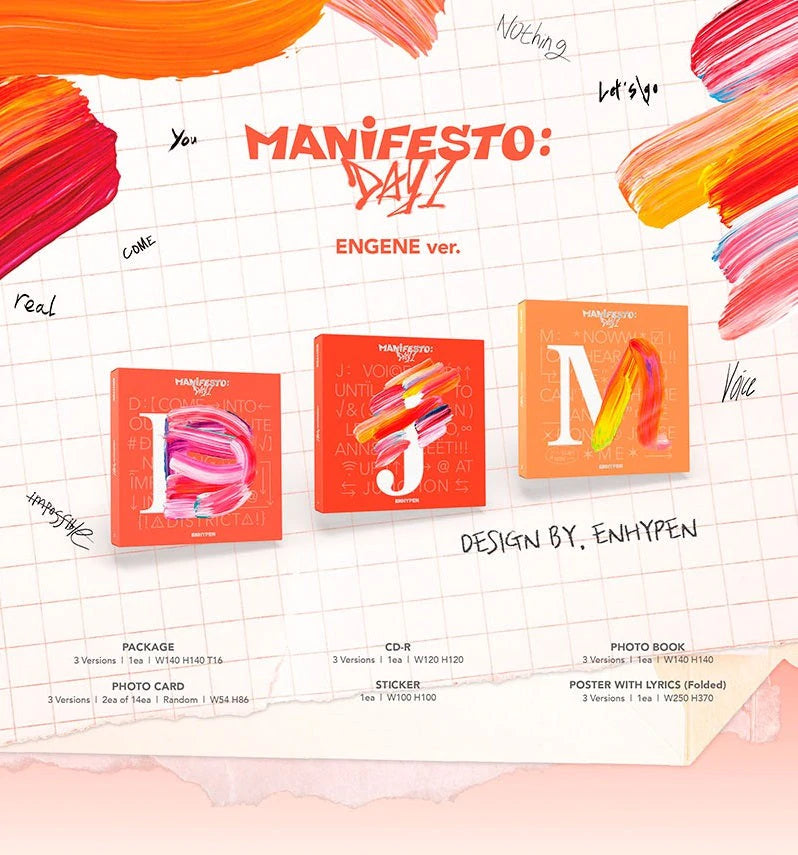 [Pre-Order] ENHYPEN - MANIFESTO : DAY 1 (ENGENE VER.) - Swiss K-POPup