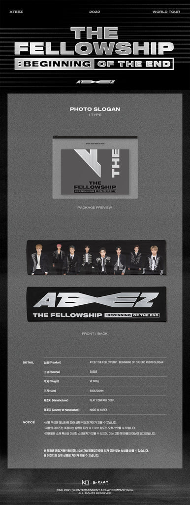 ATEEZ - 2022 WORLD TOUR THE FELLOWSHIP BEGINNING OF THE END OFFICIAL MD - Swiss K-POPup