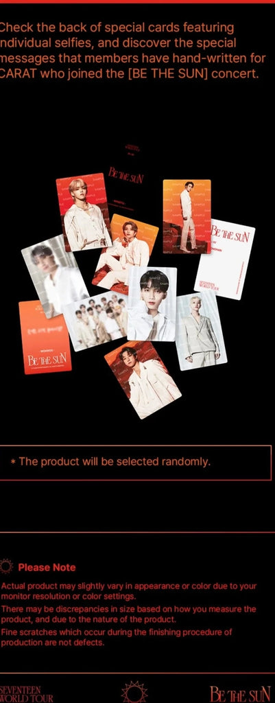 [Pre-Order] SEVENTEEN - 2022 WORLD TOUR BE THE SUN OFFICIAL MD - Swiss K-POPup