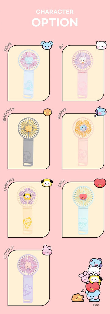 OFFICIAL BT21 MININI 3WAY HANDY FAN - Swiss K-POPup