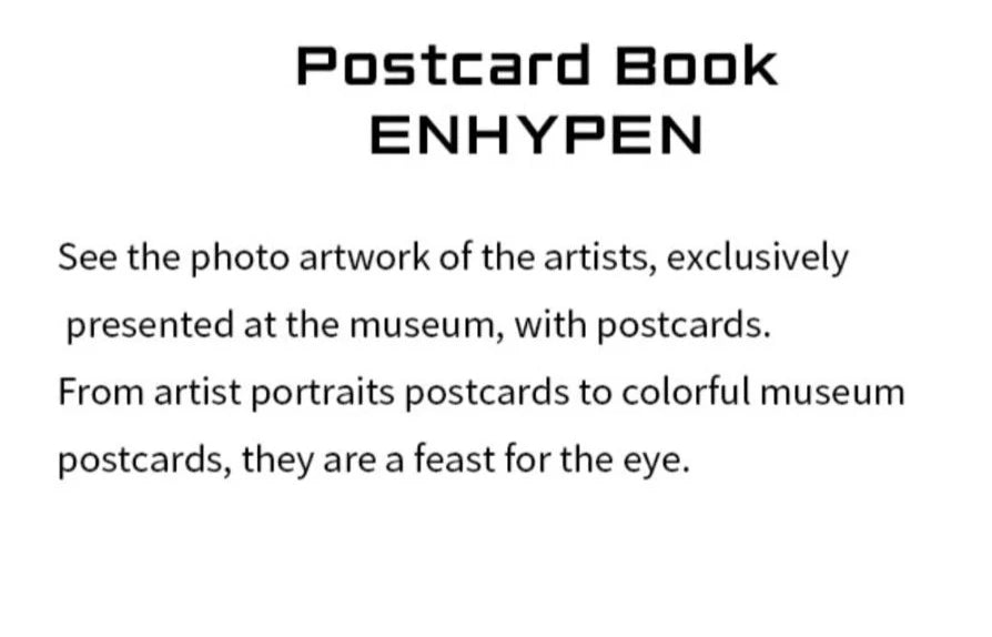 ENHYPEN - HYBE INSIGHT VISITOR ONLY OFFICIAL MERCH - POSTCARD BOOK ...